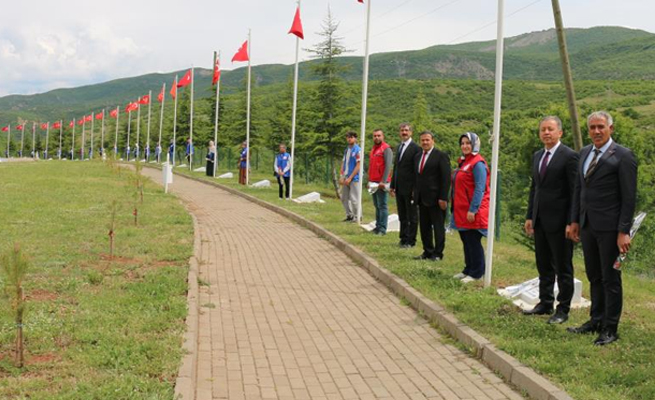 33 ŞEHİDİN ANITINA KARANFİL BIRAKTI